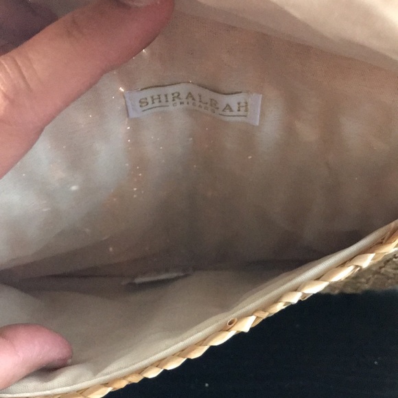 Francesca’s Accessories, Straw and Black Pom Clutch - Picture 6 of 7